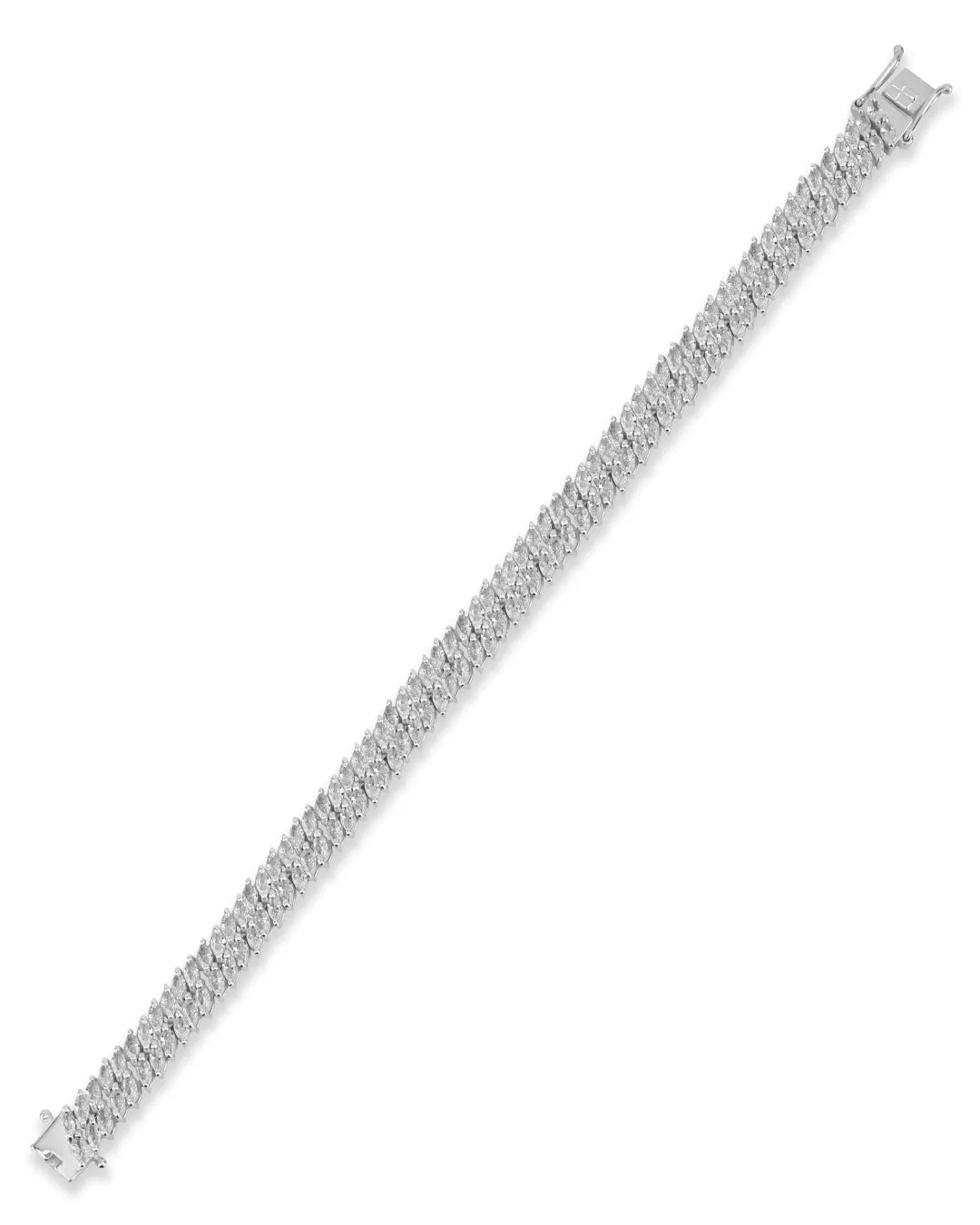 Two Lane Marquise Zirconia Tennis Bracelet