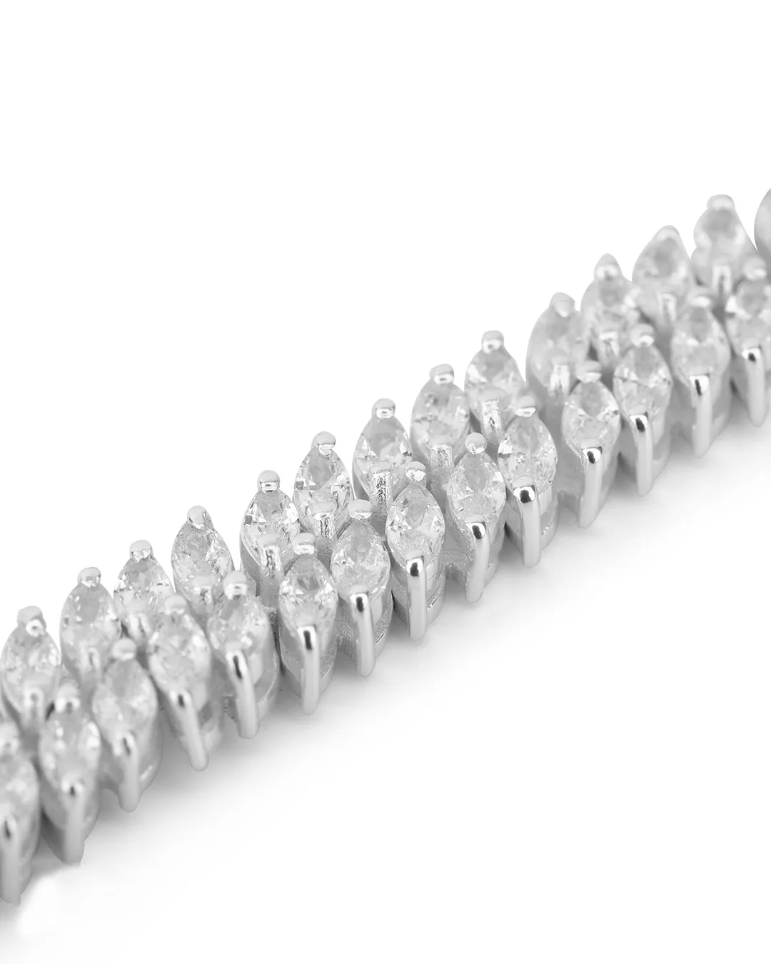 Two Lane Marquise Zirconia Tennis Bracelet