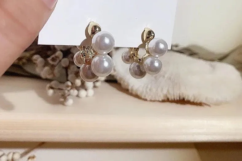 VAIGE Luminous Pearl & Gold Open Hoop Earrings
