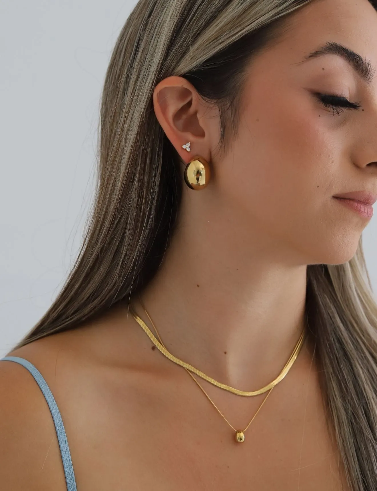 Valiant Dome Layered Necklace- Gold