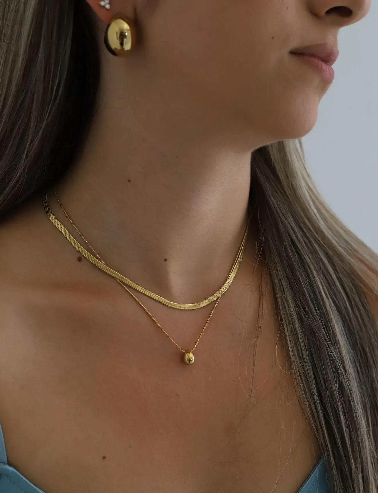 Valiant Dome Layered Necklace- Gold