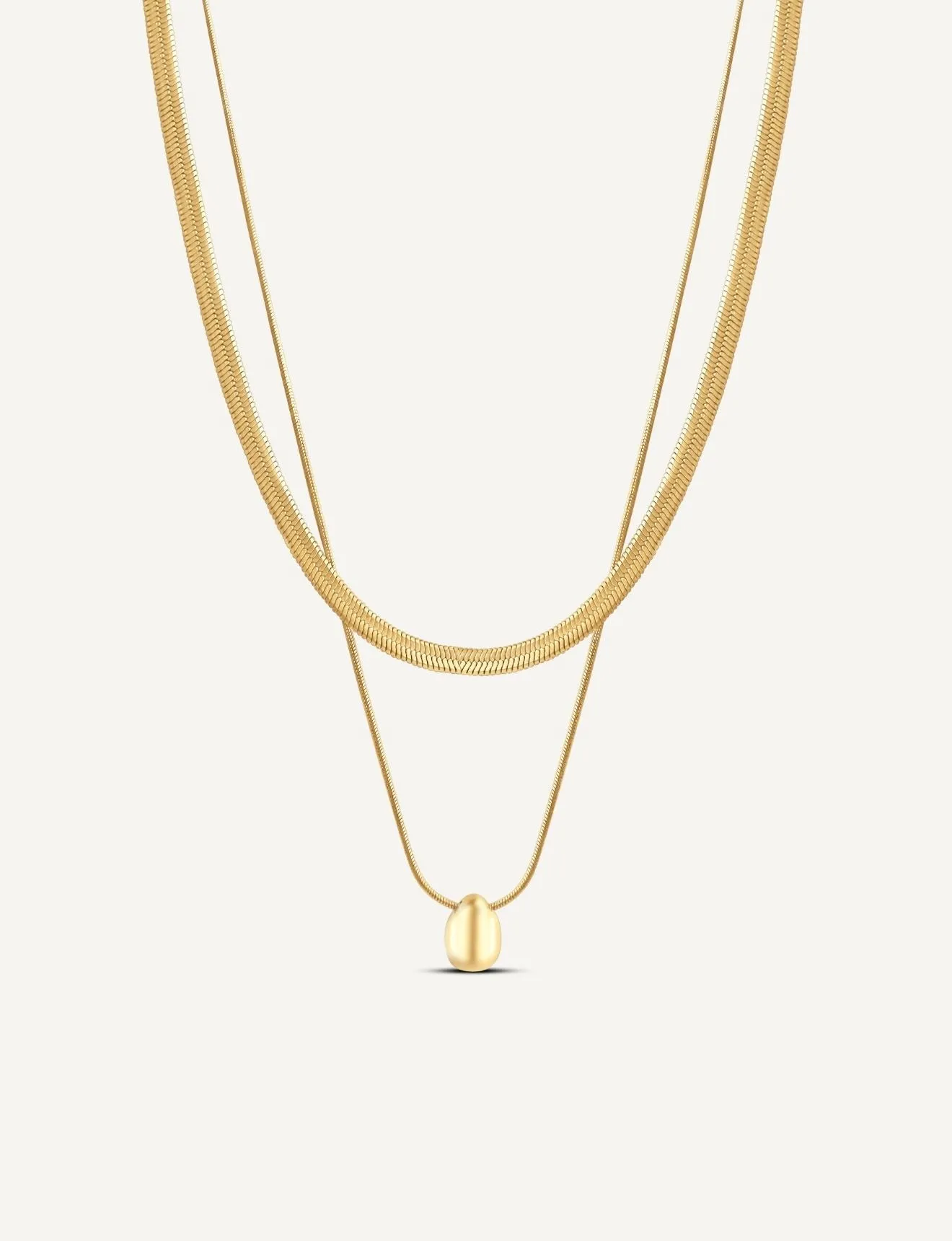 Valiant Dome Layered Necklace- Gold