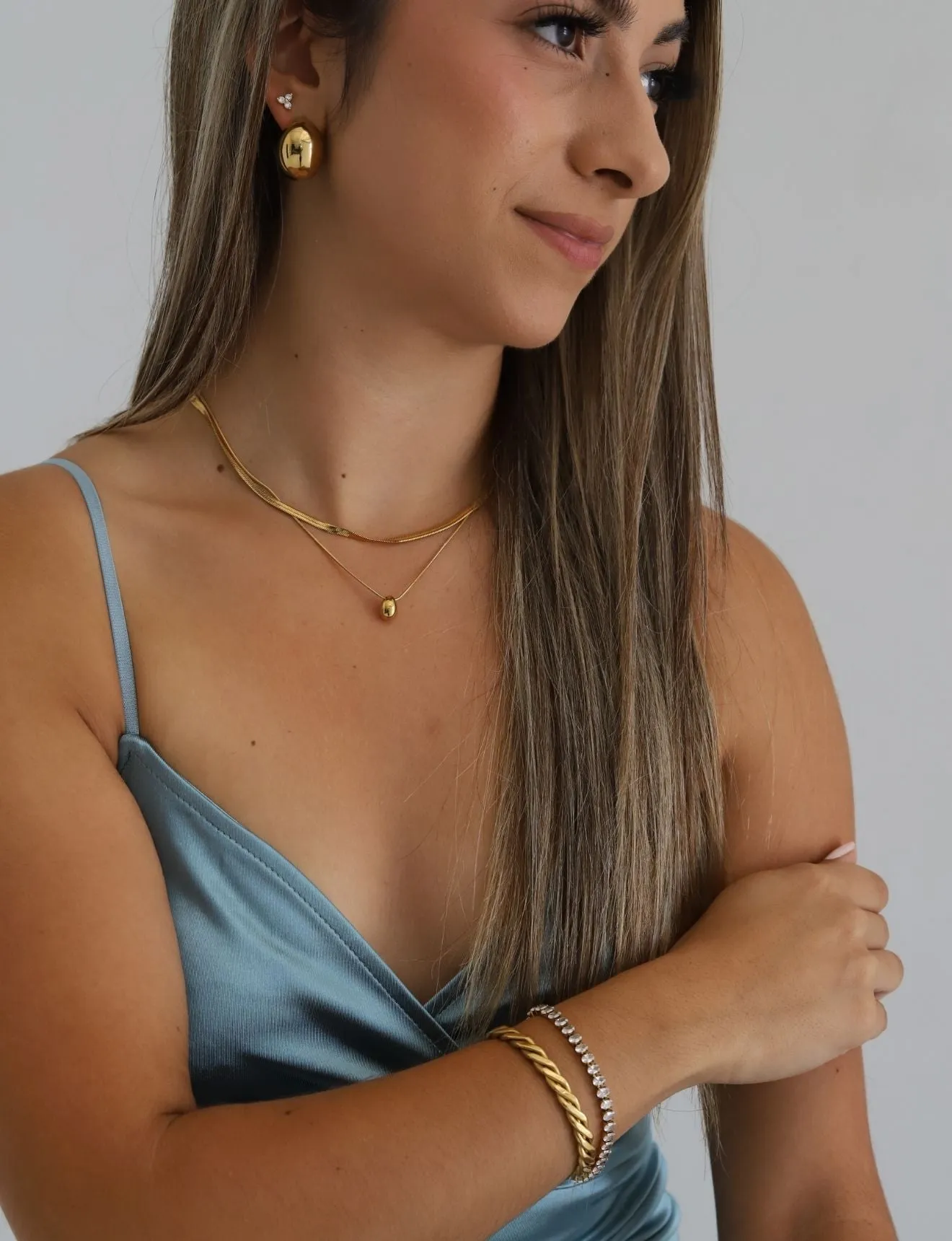 Valiant Dome Layered Necklace- Gold