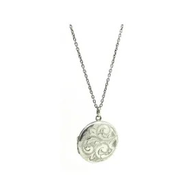 Vintage 1975 Sterling Silver Round Locket Necklace