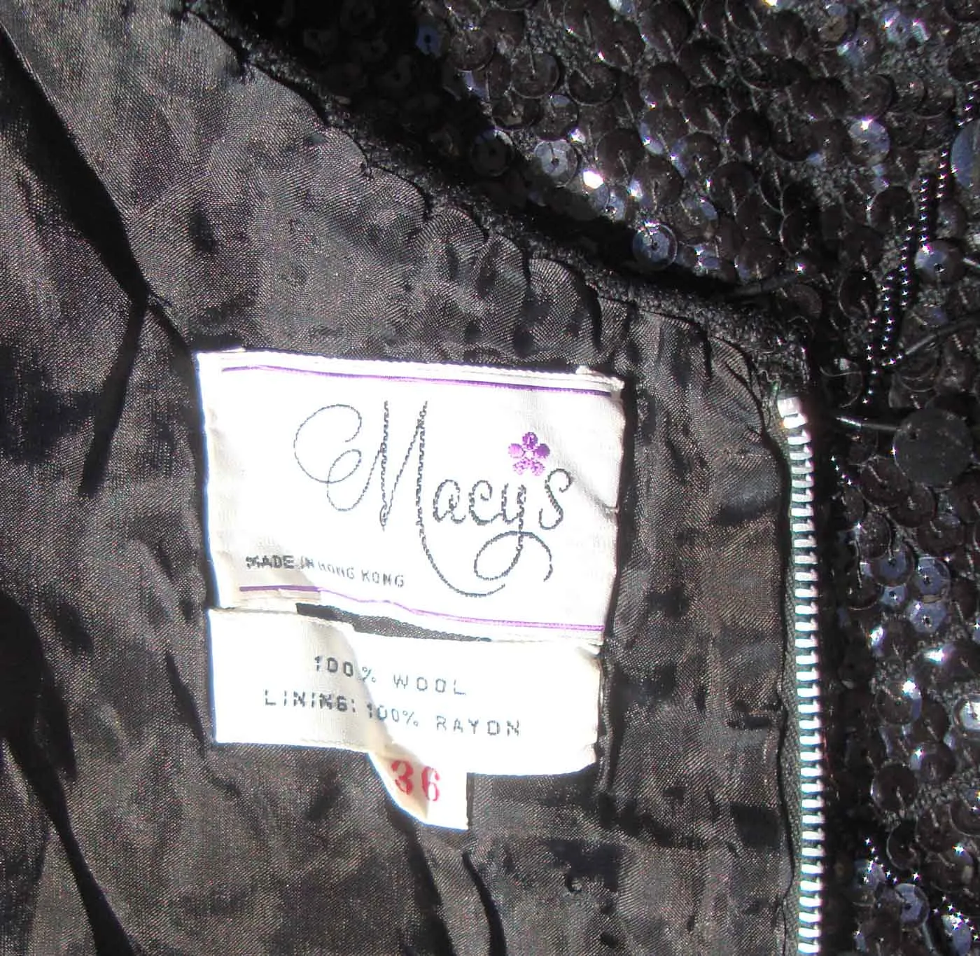 Vintage 60s Black Sequins & Beads Top Cocktail Blouse Sz 36