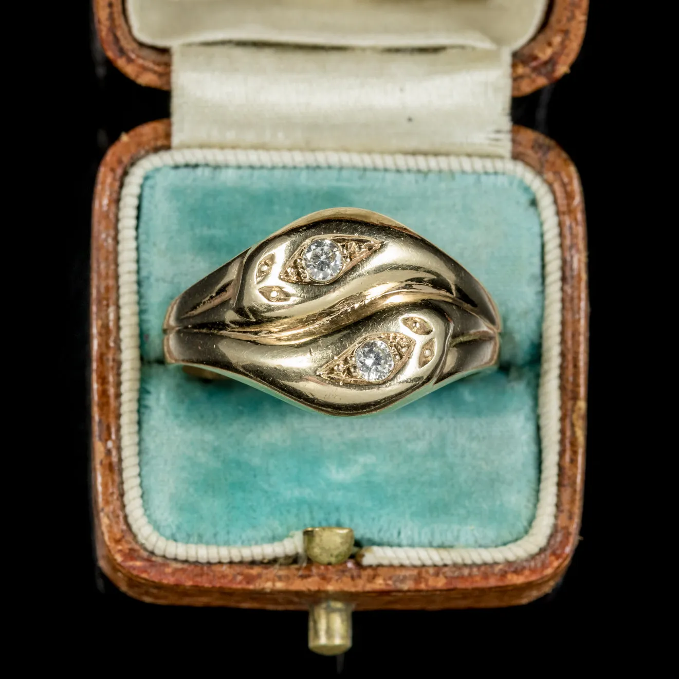 Vintage Diamond Snake Ring 9Ct Gold Wedding Band