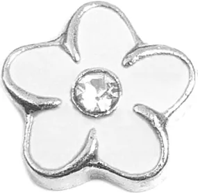White Flower Floating Charm