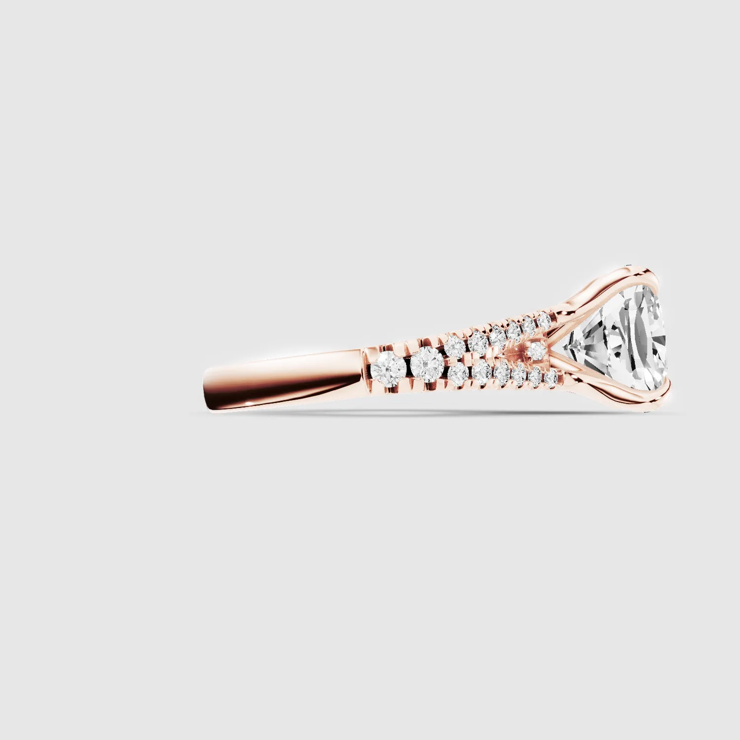 Wide Y-Shank Solitaire Ring -Cushion
