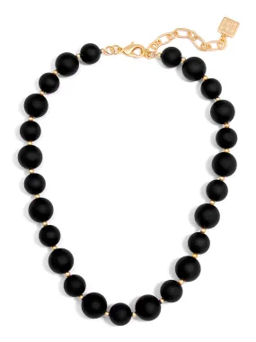 Zenzii Chunky Matte Beaded Necklace - Black